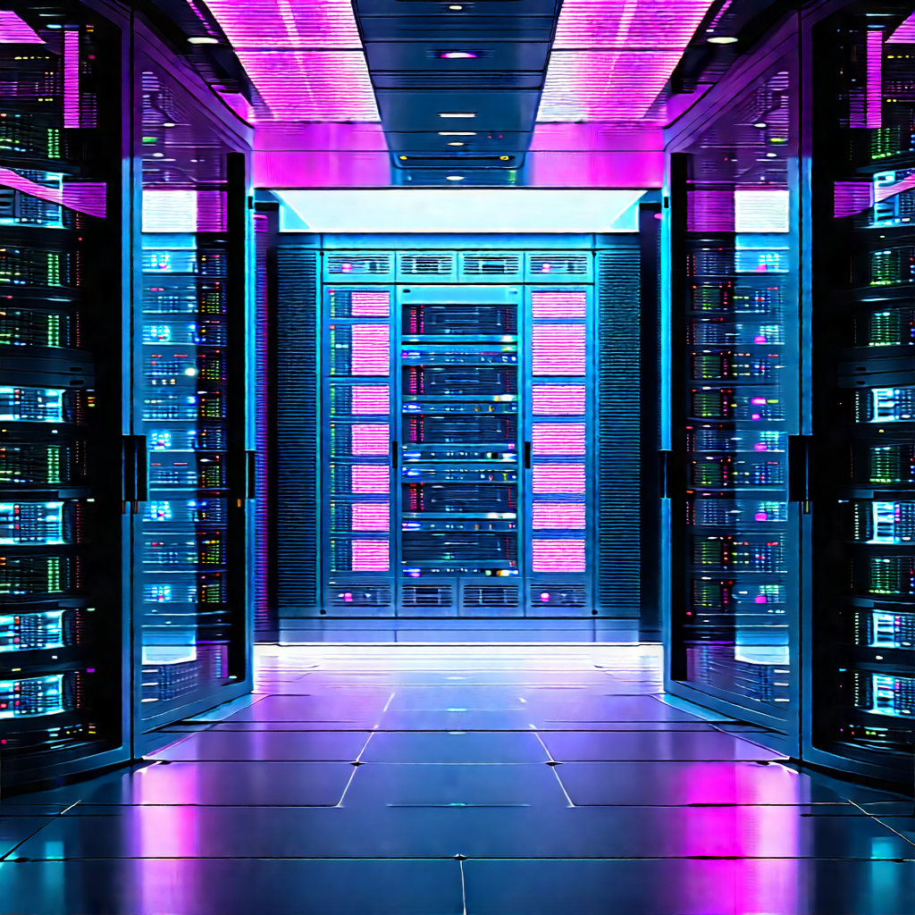 Futuristic Server Room With Image, There