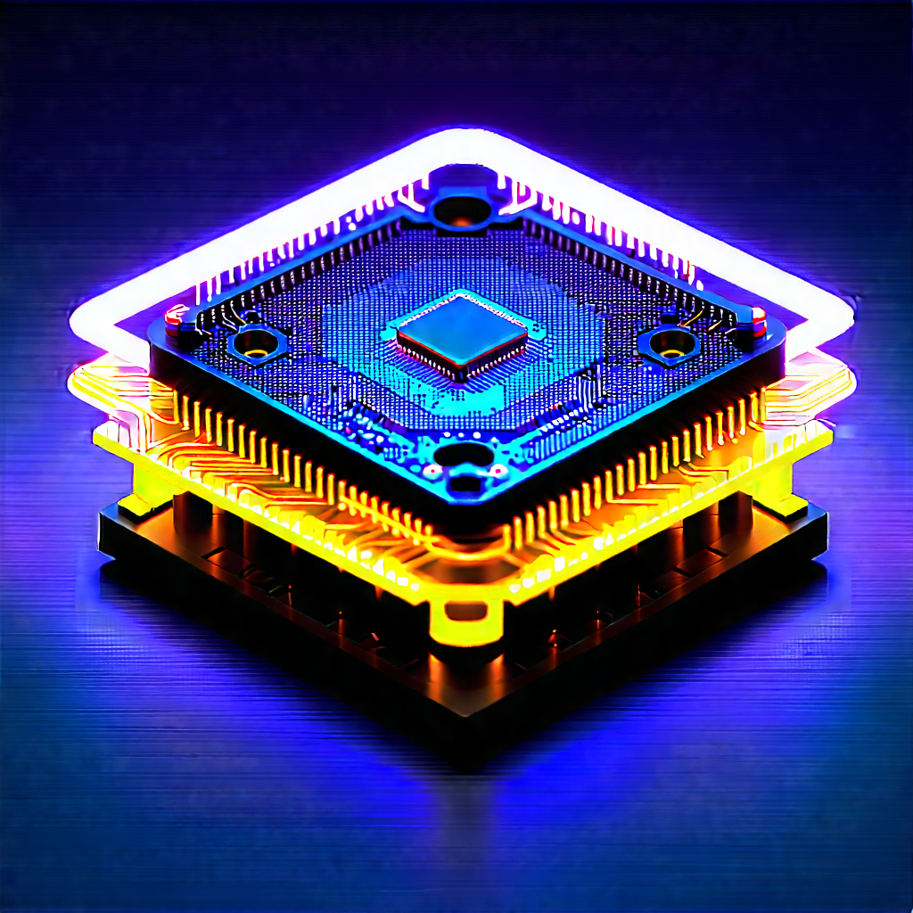 Quantum computer with neon accents