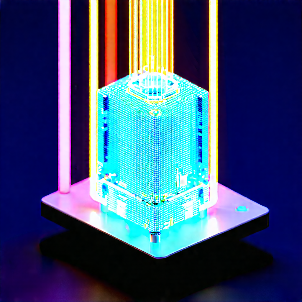 Quantum computer with neon accents