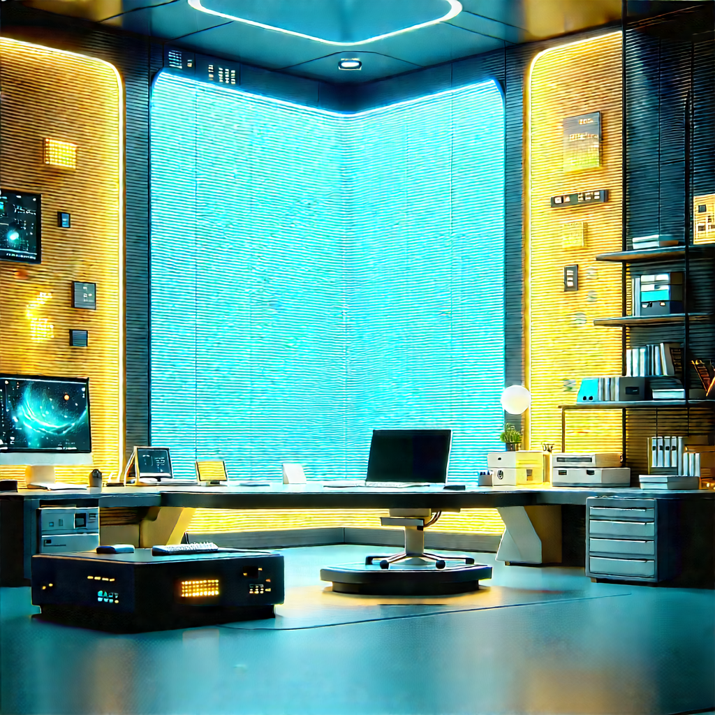Futuristic Tech Startup Office With Image, There