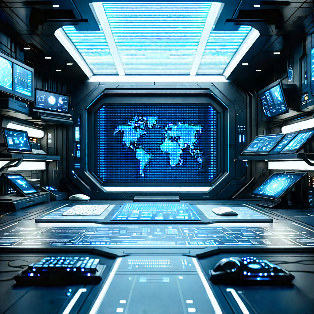Futuristic tech startup office