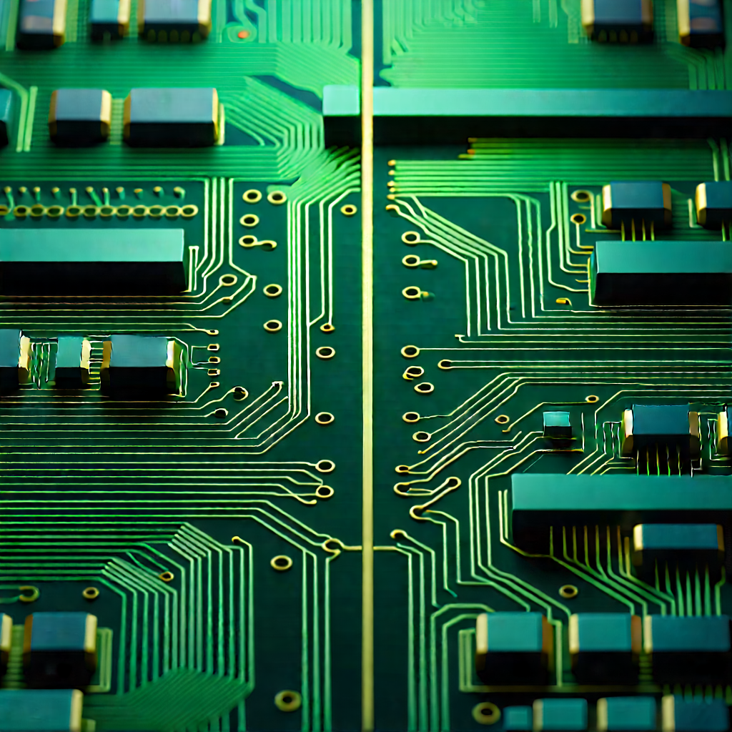 Close-up Of Electronic Circuit With Close-up Computer