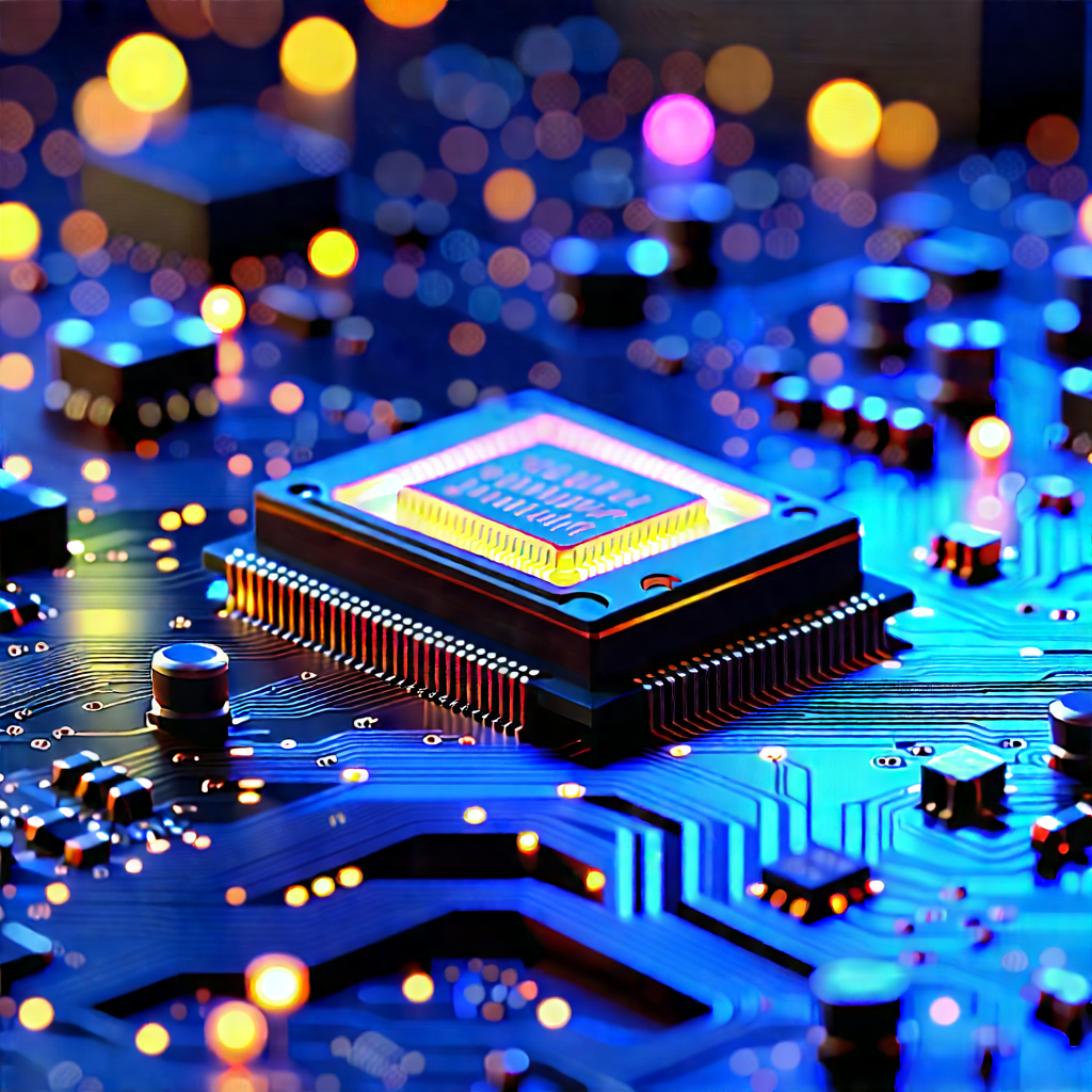 Close-up of electronic circuit