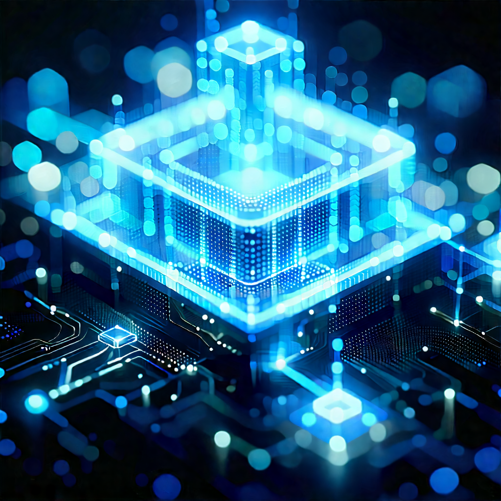 Blockchain Network Visualization With Blue White