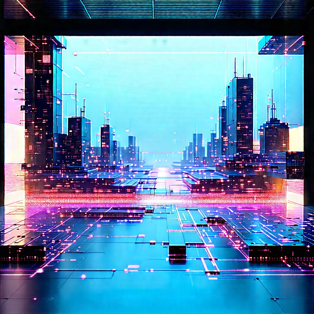 Futuristic tech startup office