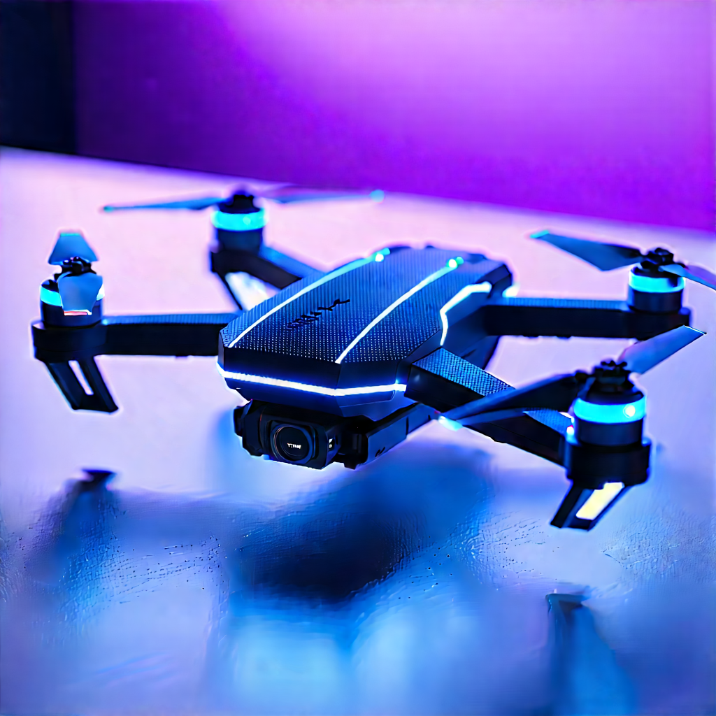 Drone With Holographic Display With Small Black