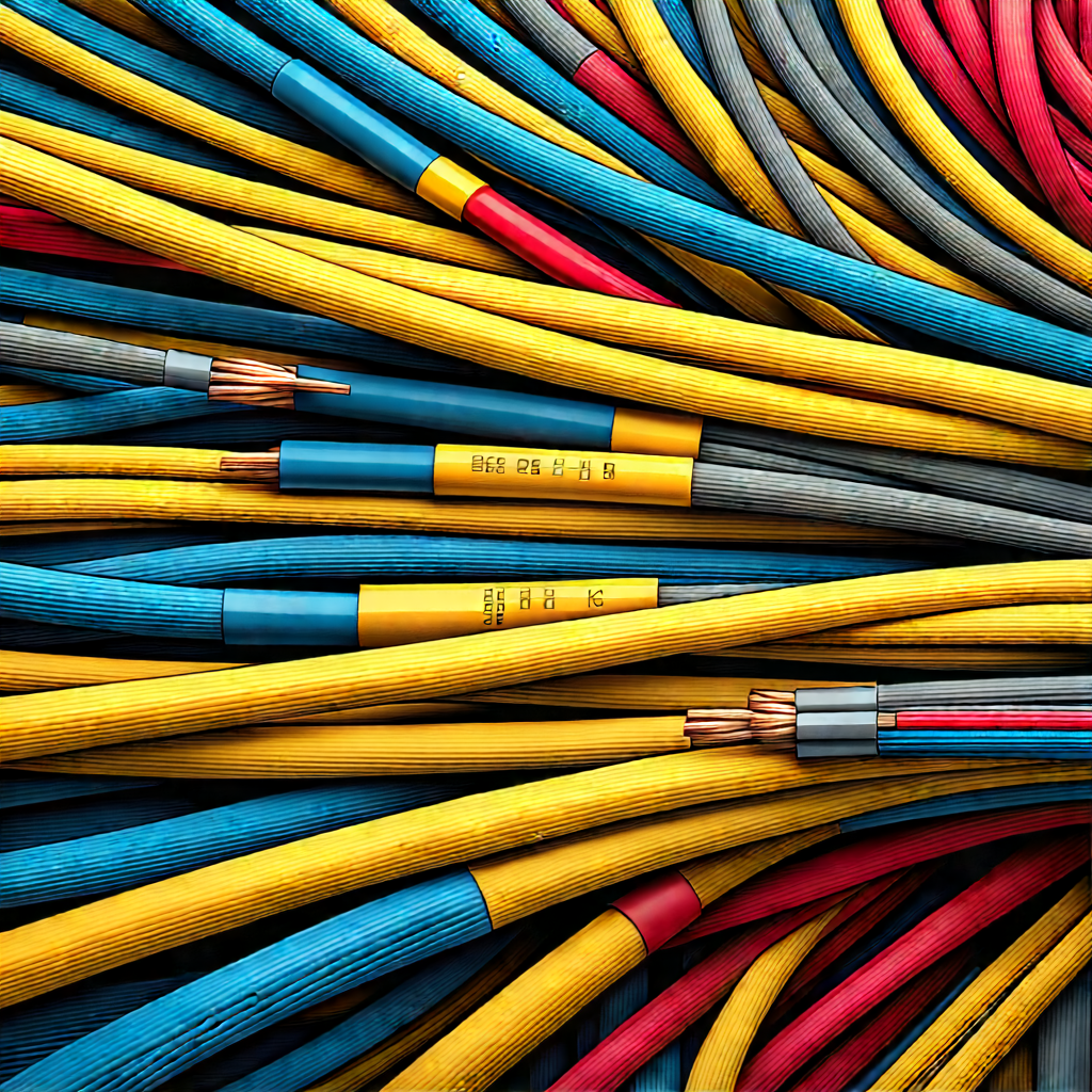 Close-up Of Fiber Optic Cables With Large Pile