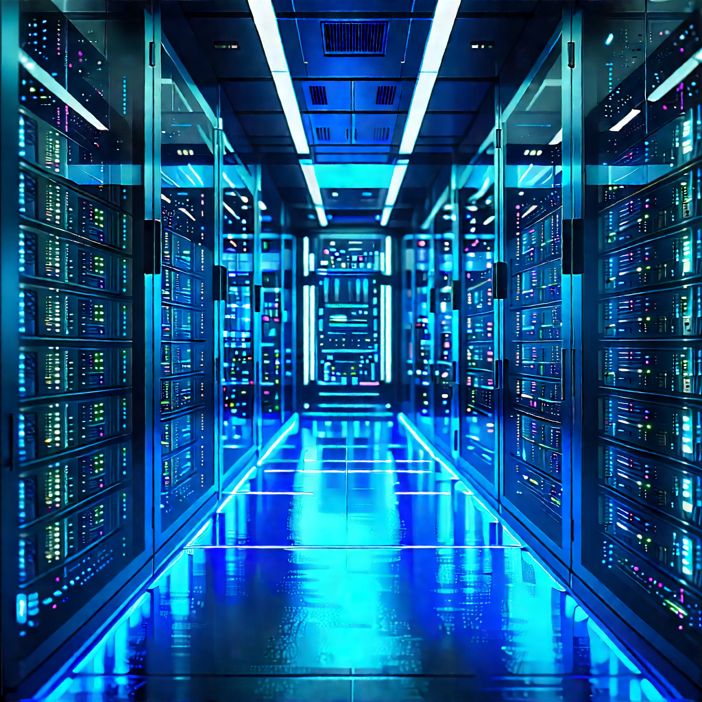 Futuristic Server Room With Image, There