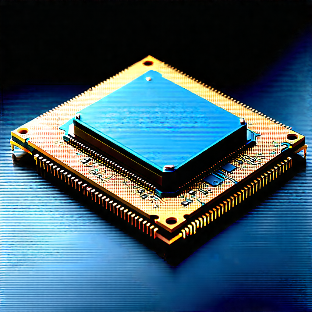 Close-up Of Microprocessor With Small Square