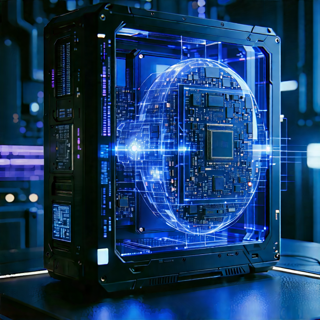 Quantum computer with laser scanning