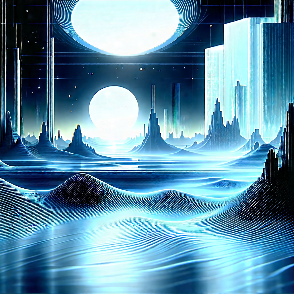 Futuristic Digital Workspace With Futuristic Scene,