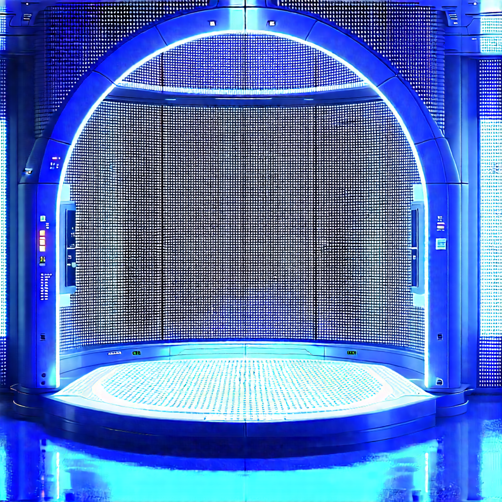 (futuristic:1.22) Research Laboratory With Large, Blue,