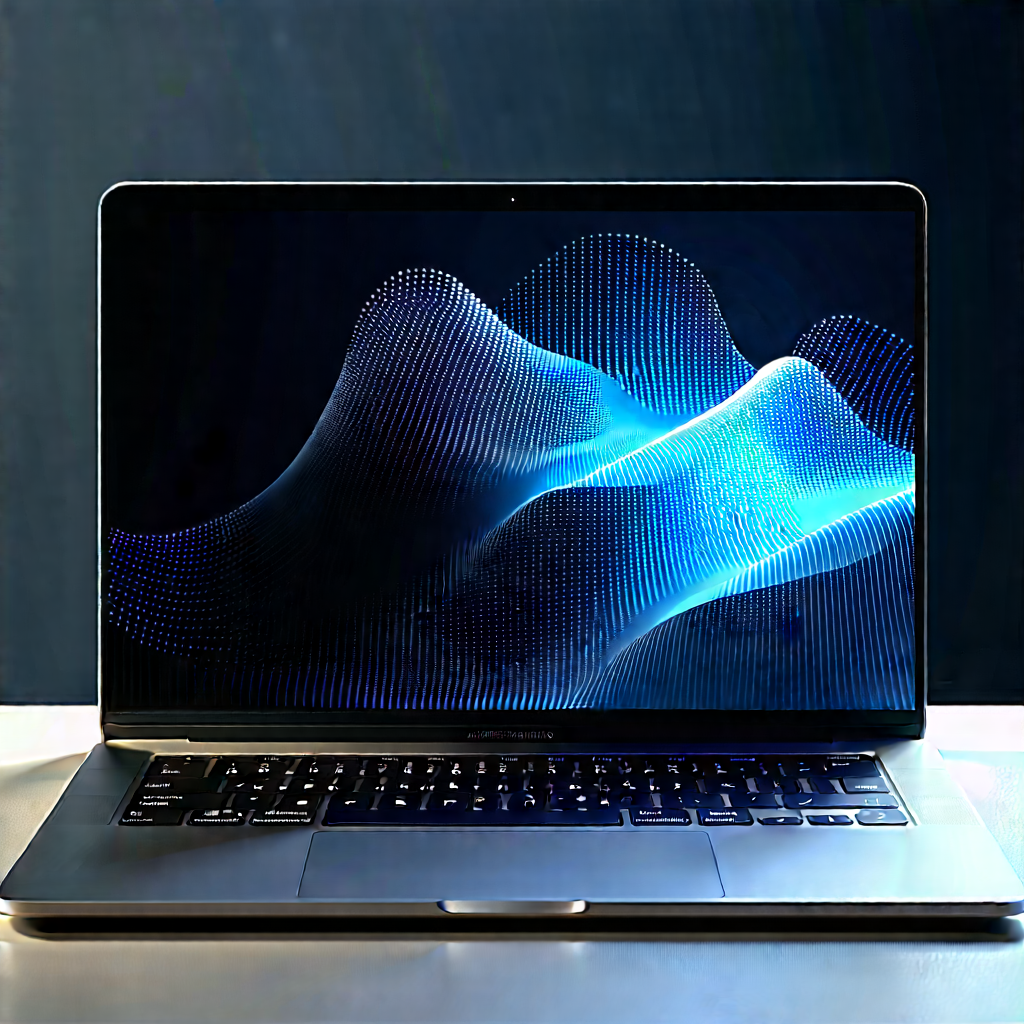 Laptop With Data Visualization With Laptop Computer