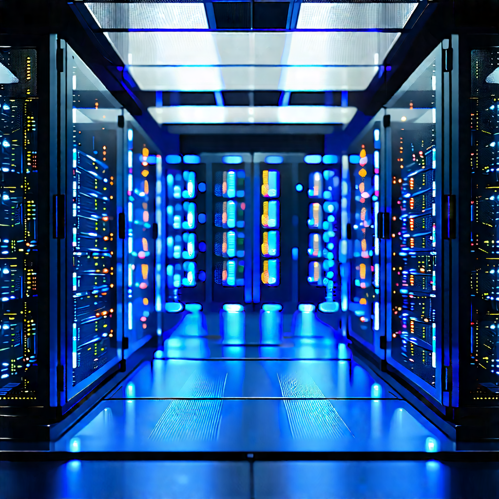 Server rack with data streams