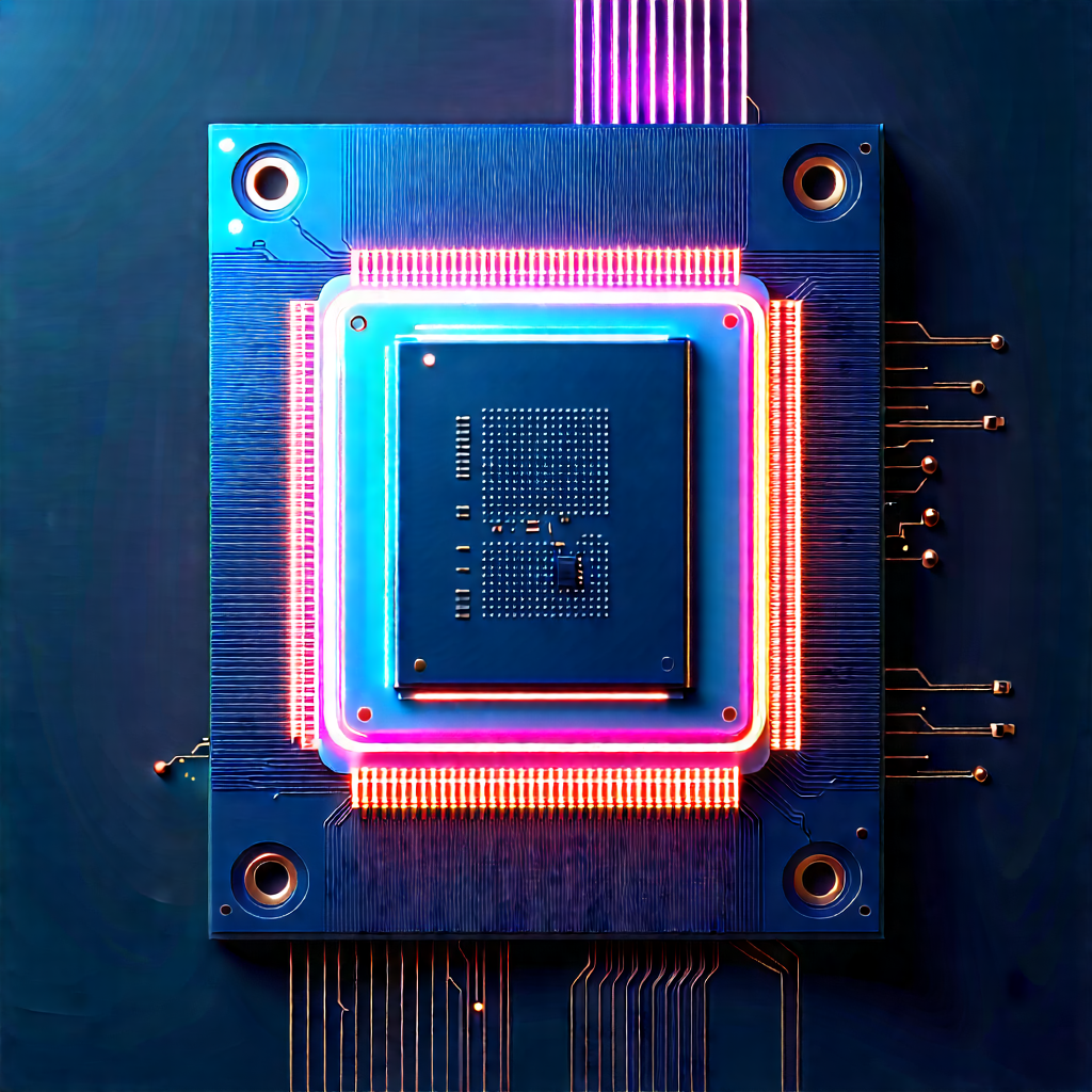 Microchip with neon accents