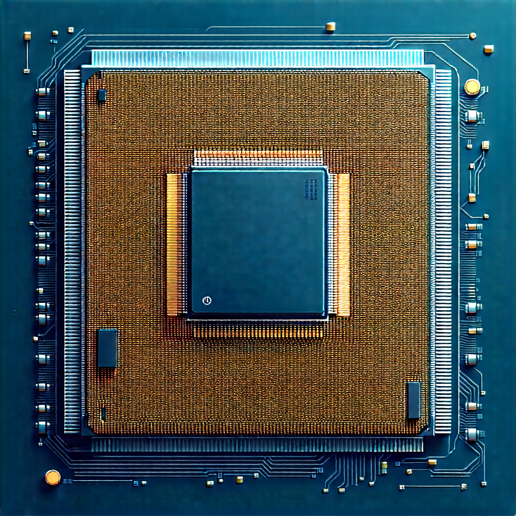 Microchip With Digital Particles With Computer Chip