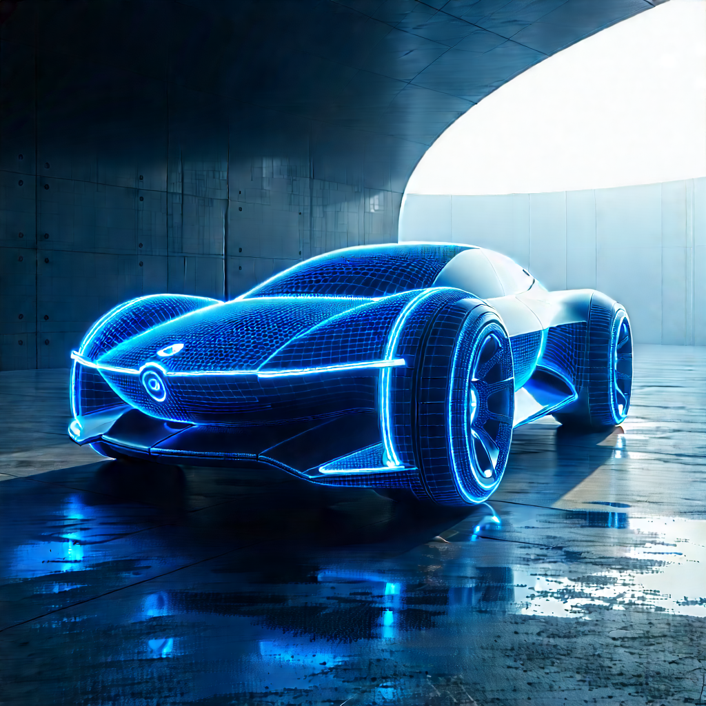 Innovative Electric Vehicle Design With Futuristic Blue