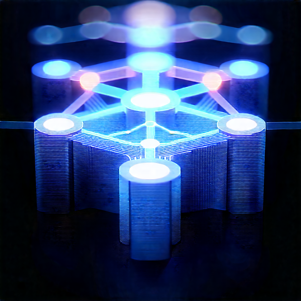 Blockchain Network Visualization With Blue White