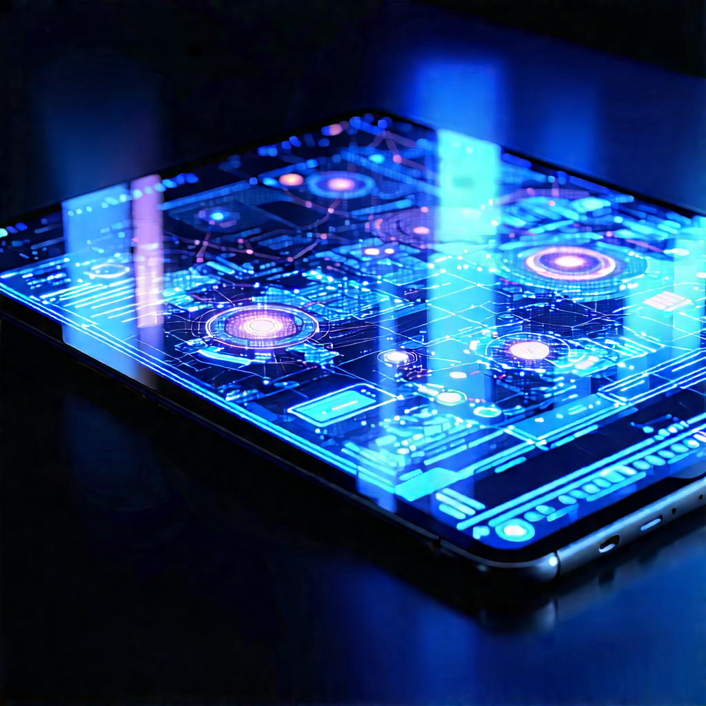 Tablet With Data Visualization With Cell Phone