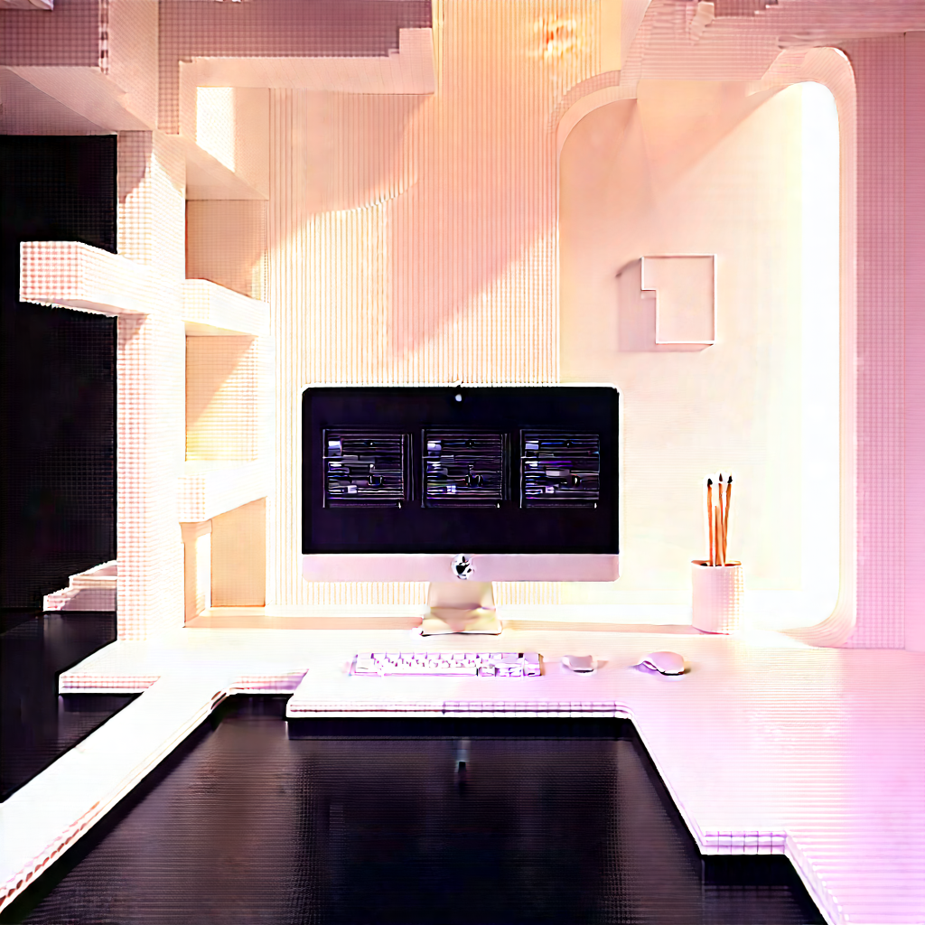 Futuristic digital workspace