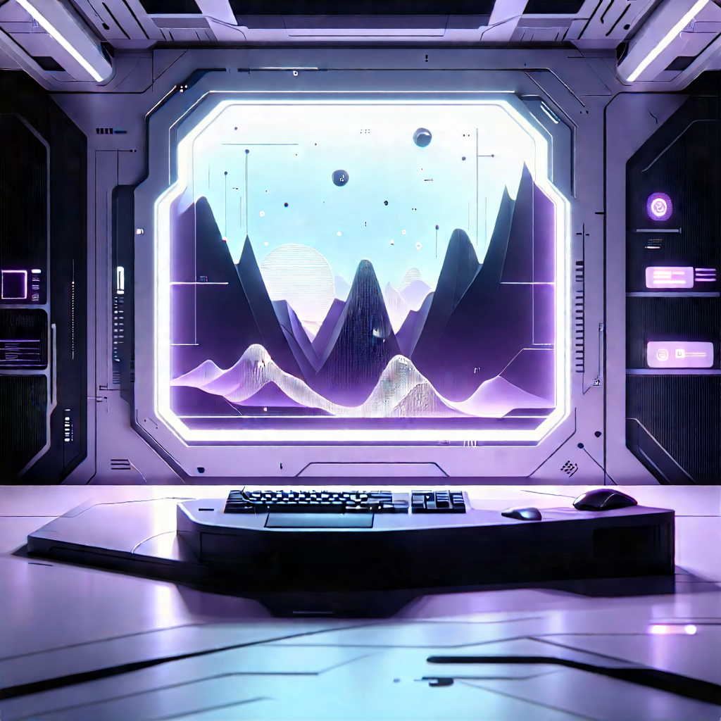 Futuristic tech startup office