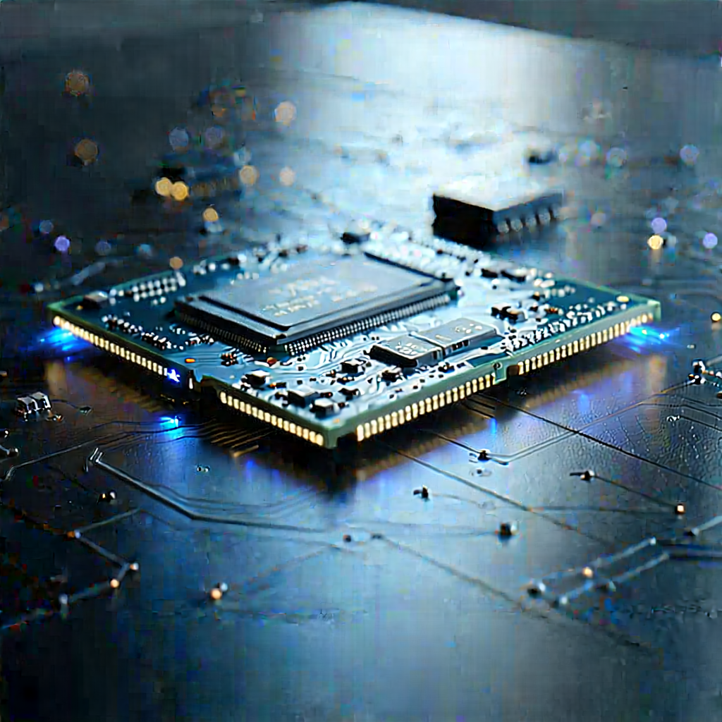 Close-up Of Memory Module With Computer Chip