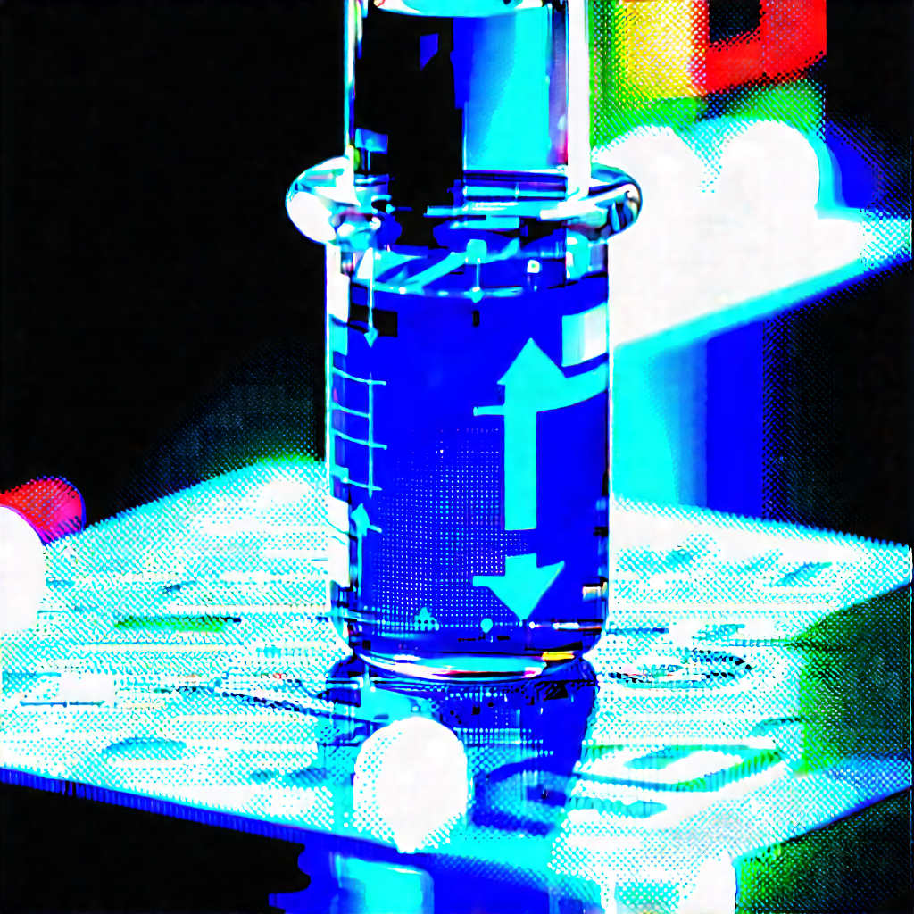 Financial Technology In (modern:1.36) Laboratory With Blue Vase