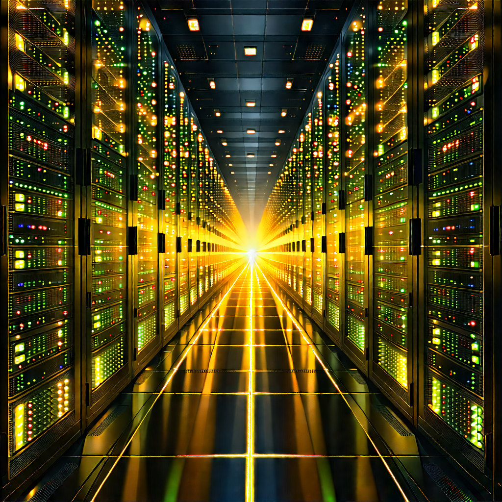 Server Rack With Laser Scanning With Image, There