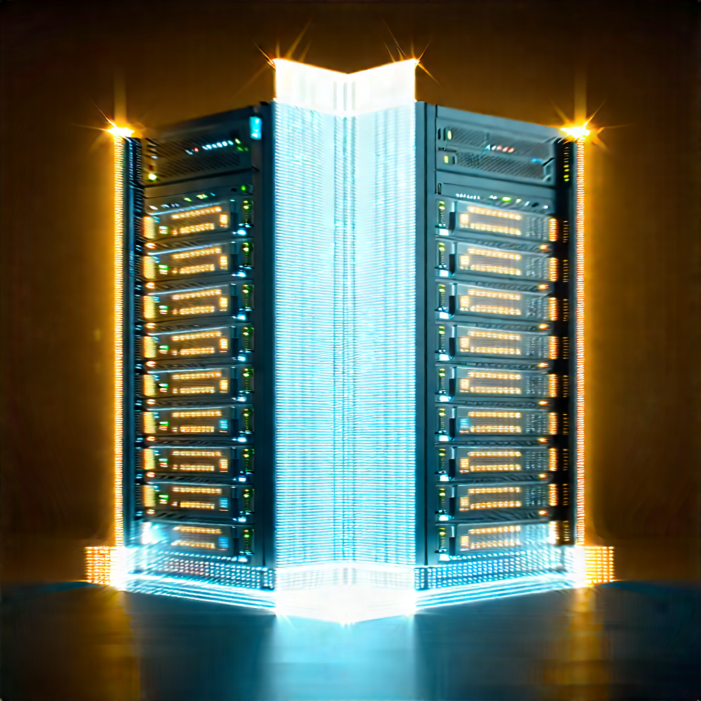 Server rack with holographic projection