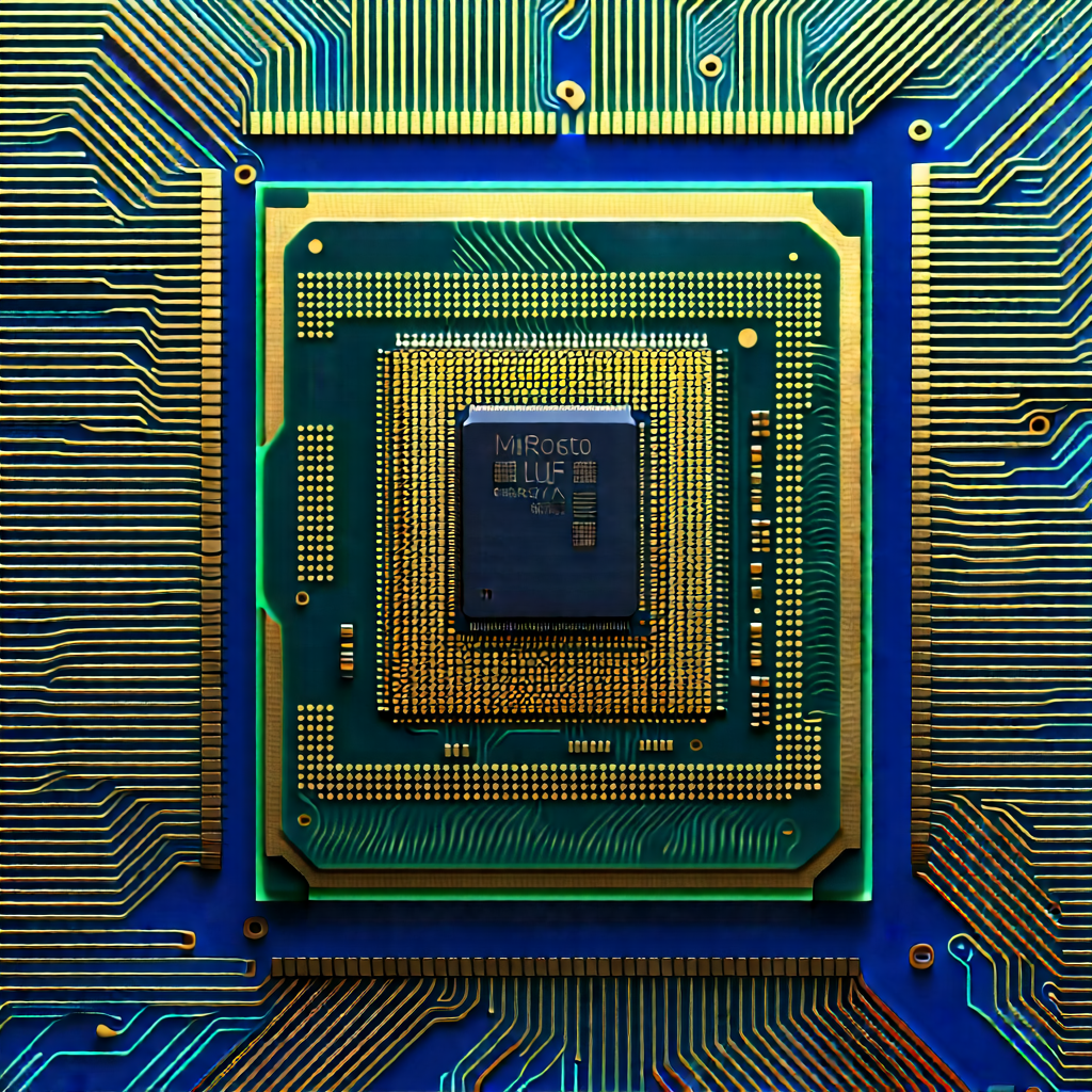 Close-up of microprocessor