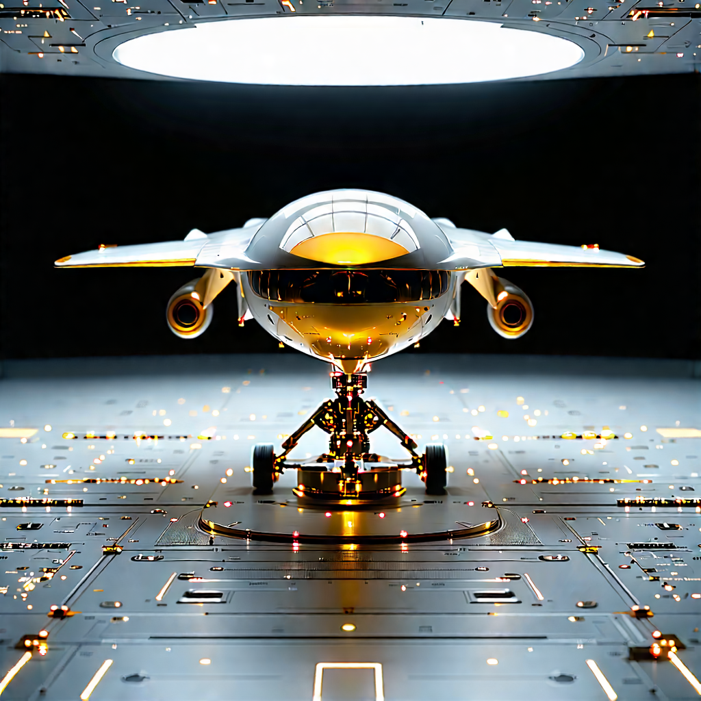 Aerospace Technology In (modern:1.36) Laboratory With Futuristic Airplane