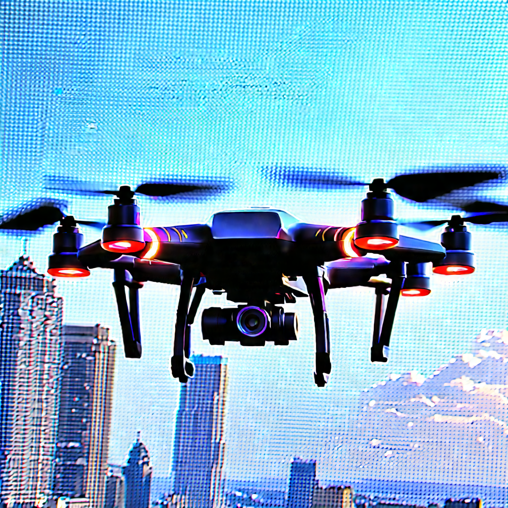 Drone With (digital:1.11) Artwork With Drone Flying