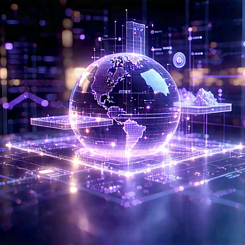 Educational Technology In Research Center With Large, Purple,