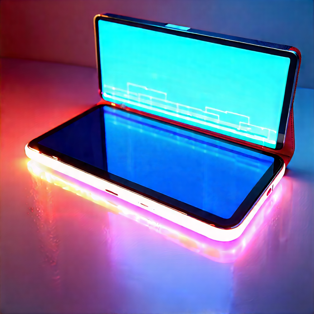 Tablet With Glowing Screen With Cell Phone