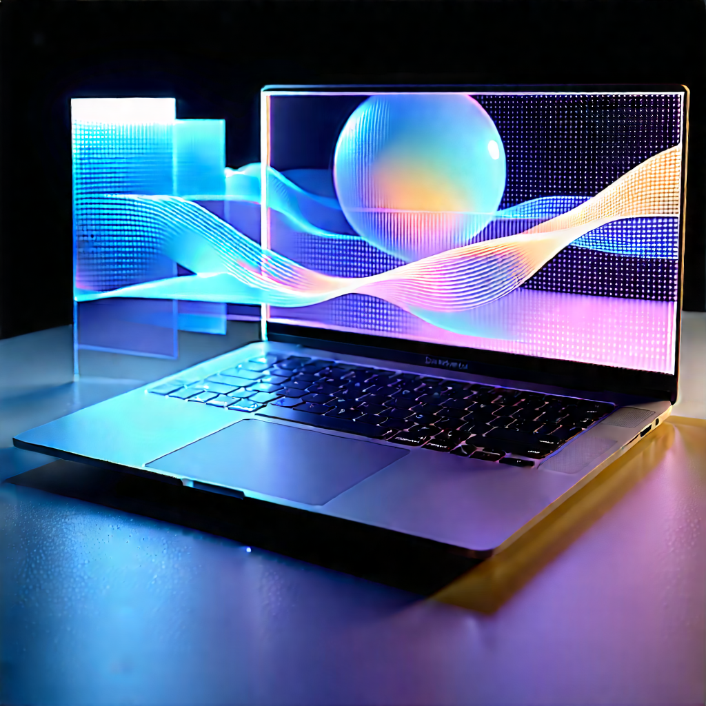 Laptop With Holographic Display With Laptop Computer