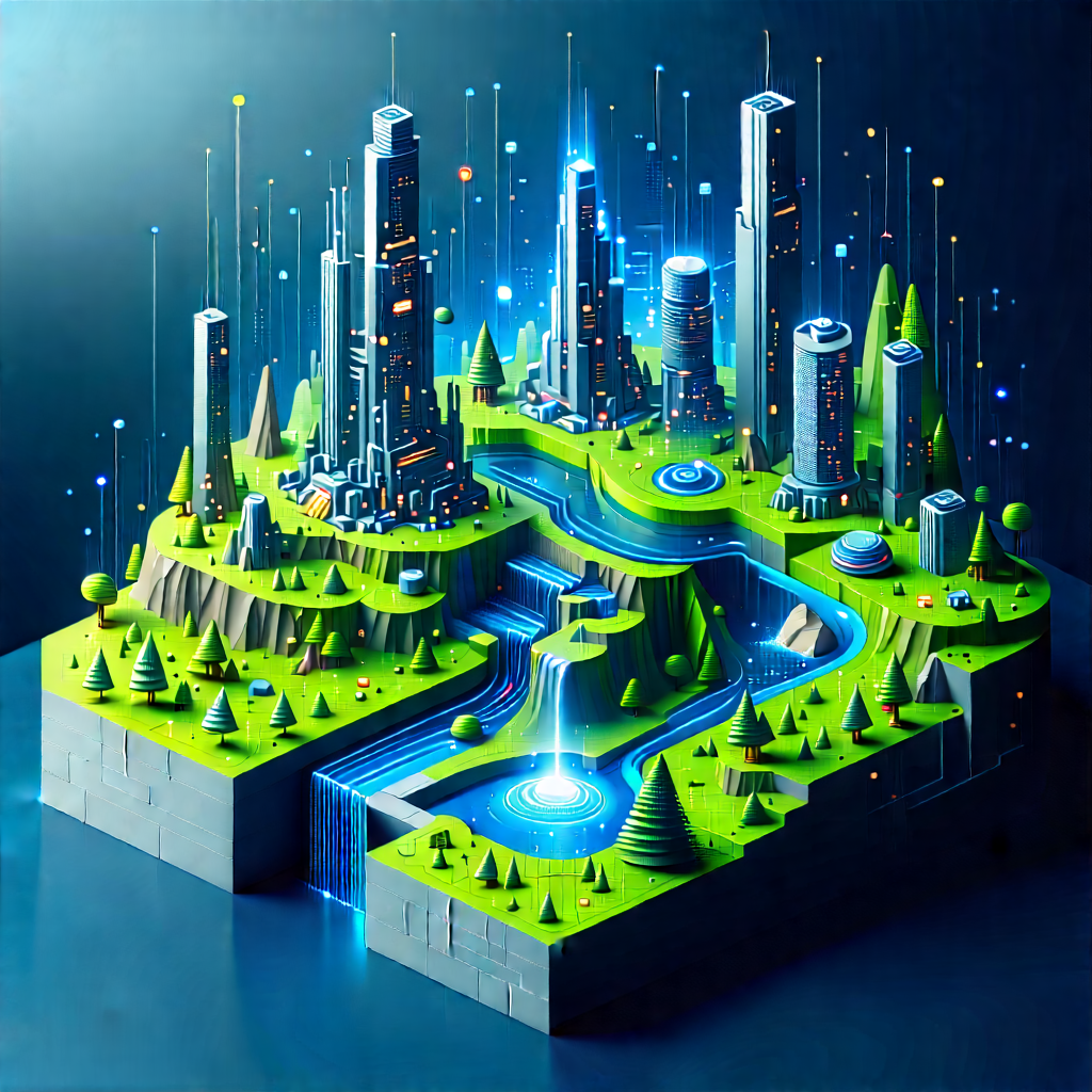 Big Data Visualization With Futuristic Cityscape