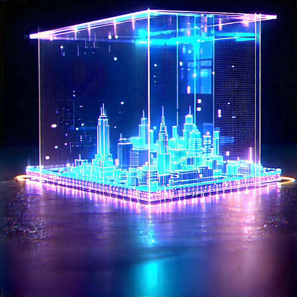 Entertainment Technology In Tech Office With Large, Illuminated