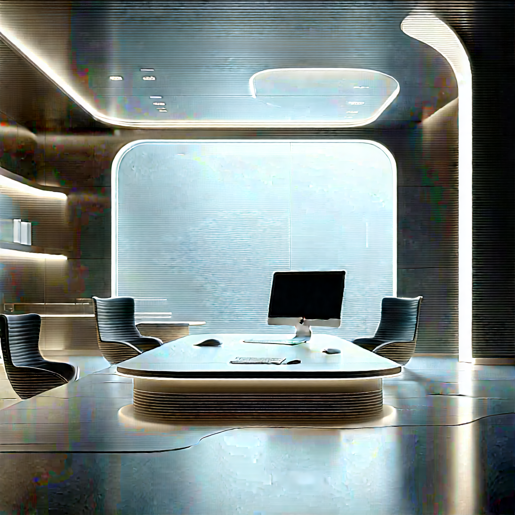 Futuristic Tech Startup Office With Image, There
