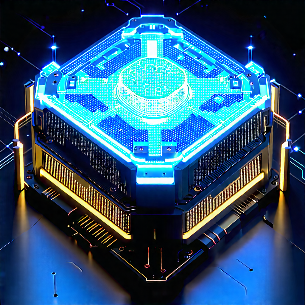Quantum computer with neon accents