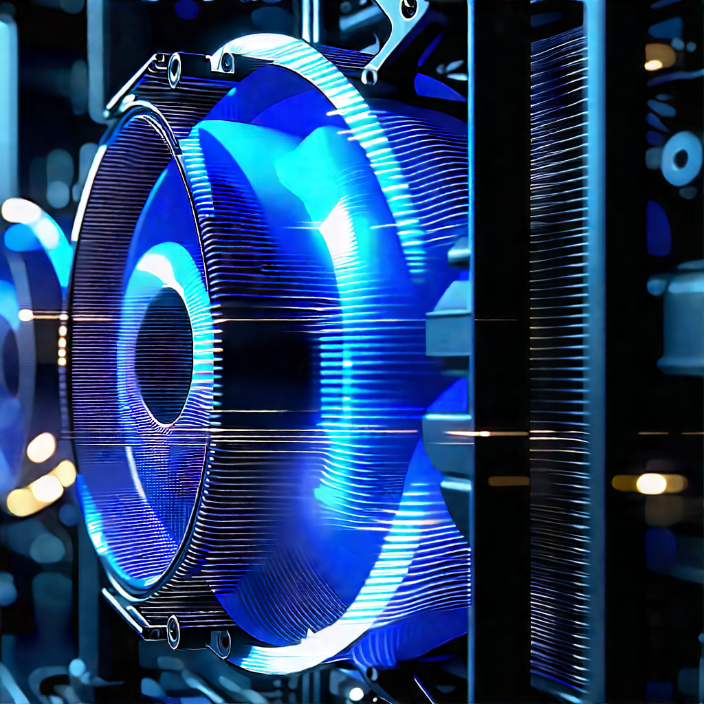 Close-up Of Cooling System With Large Blue