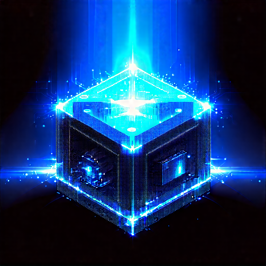 Quantum Computer With Holographic Projection With Blue Star