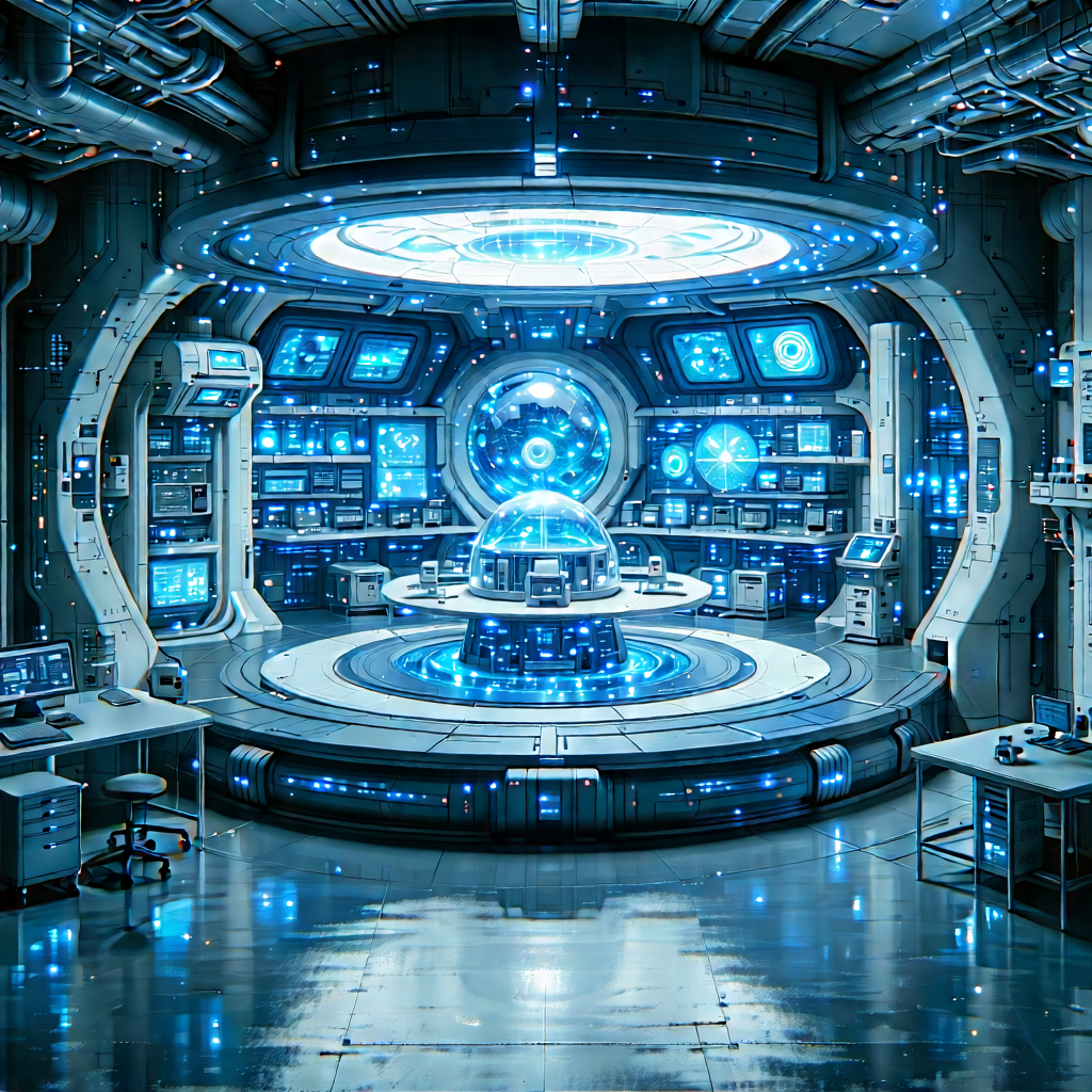Futuristic research laboratory
