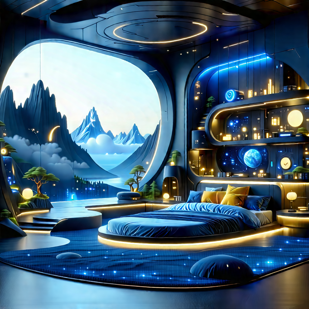 Futuristic Smart Home With Futuristic Bedroom