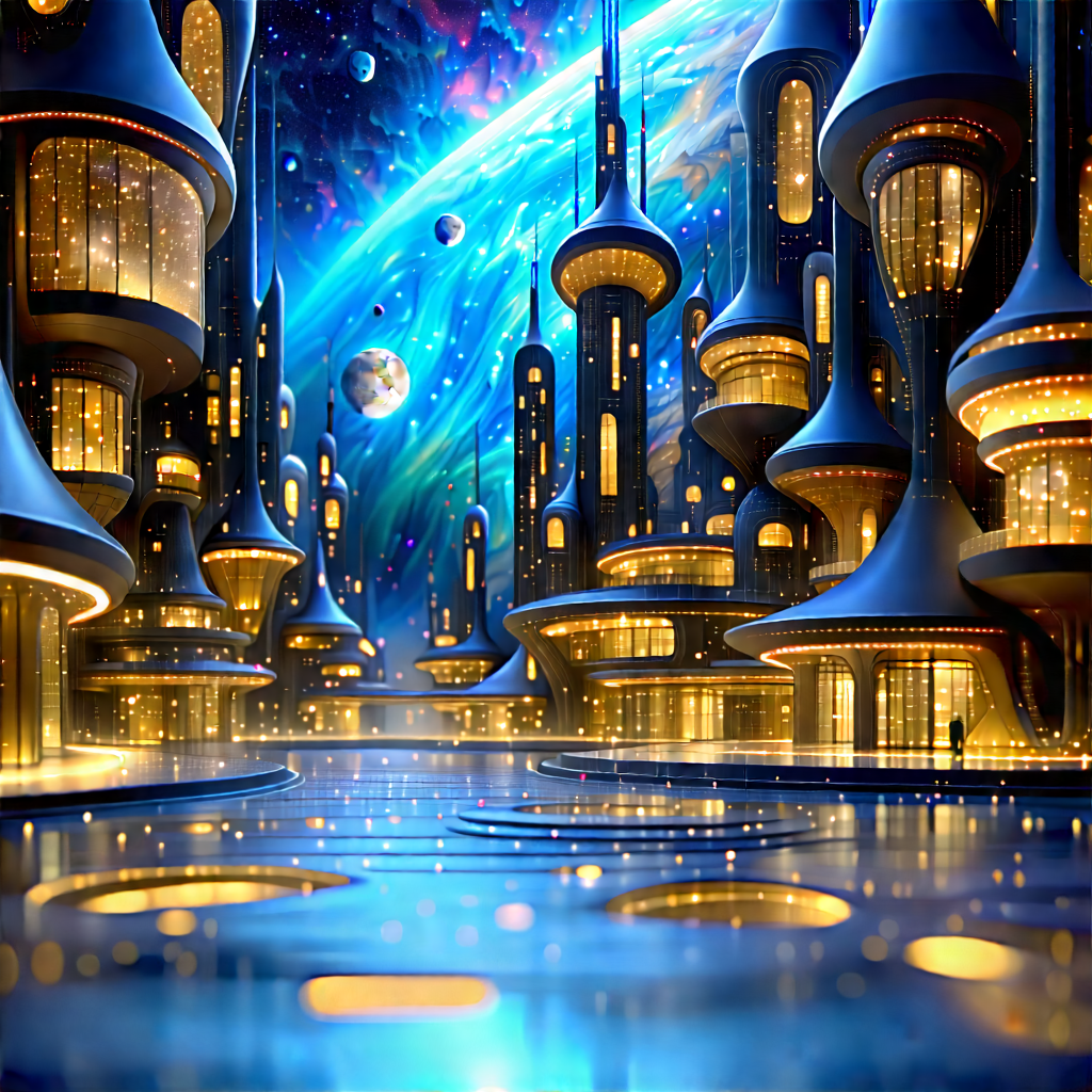 Futuristic Innovation Hub With Image, There