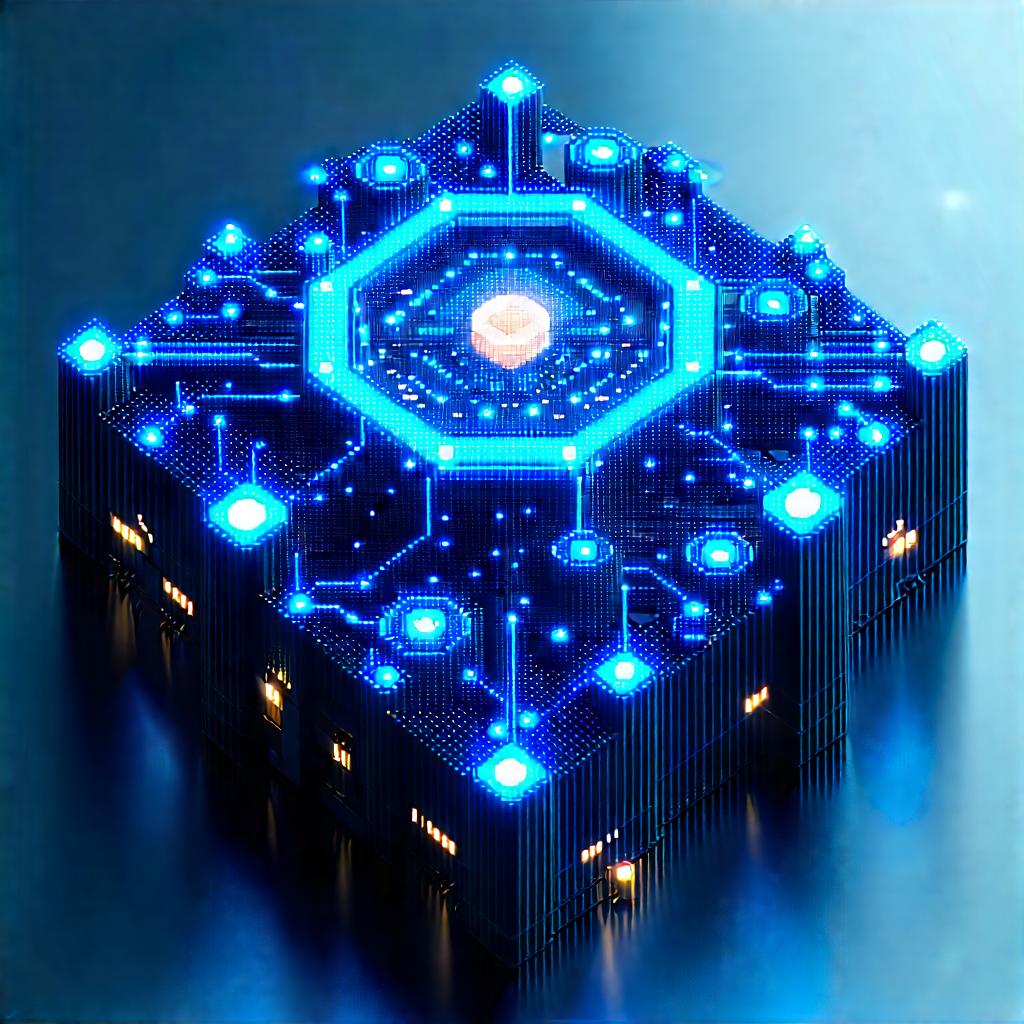 Blockchain Network Visualization With Blue White
