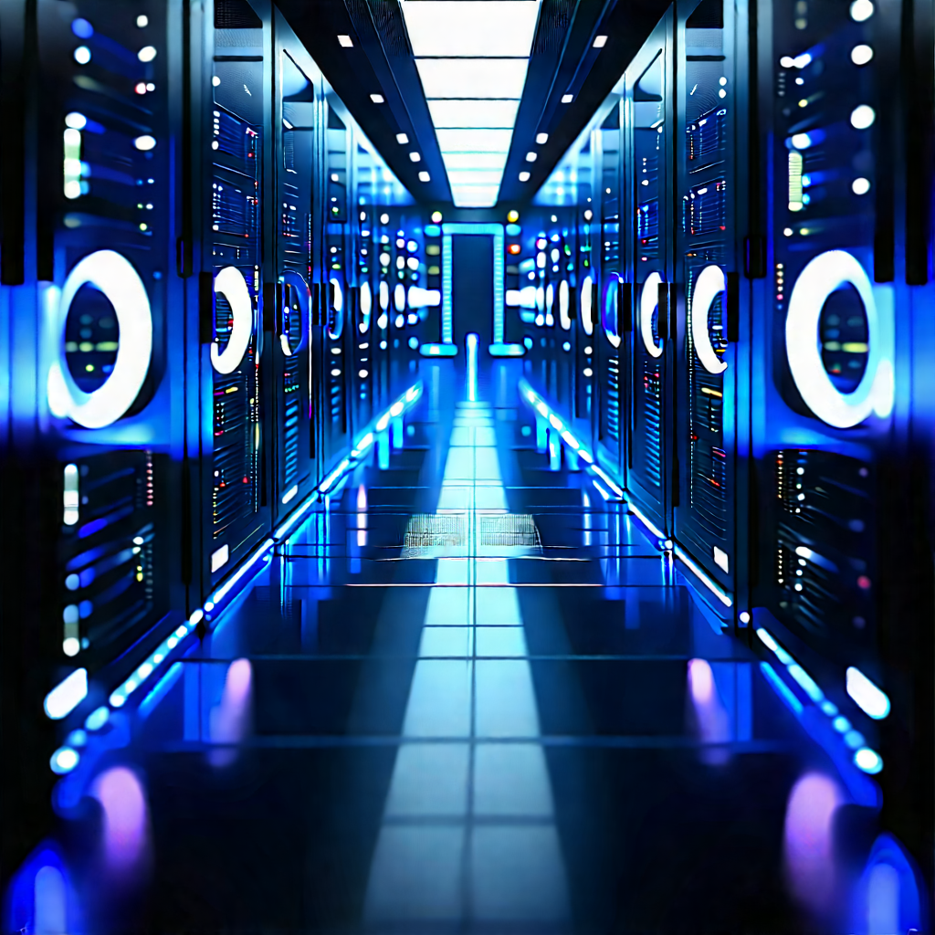 Futuristic Server Room With Image, There