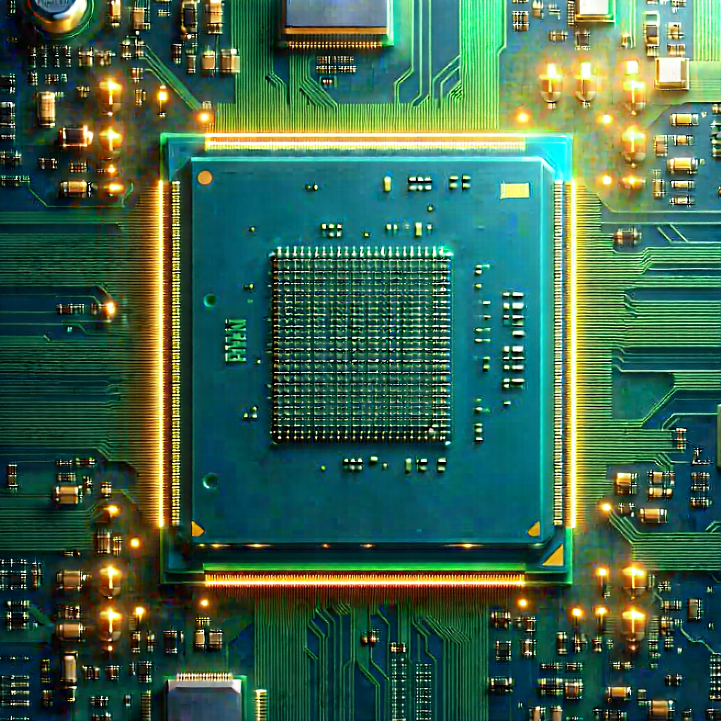 Close-up of microprocessor