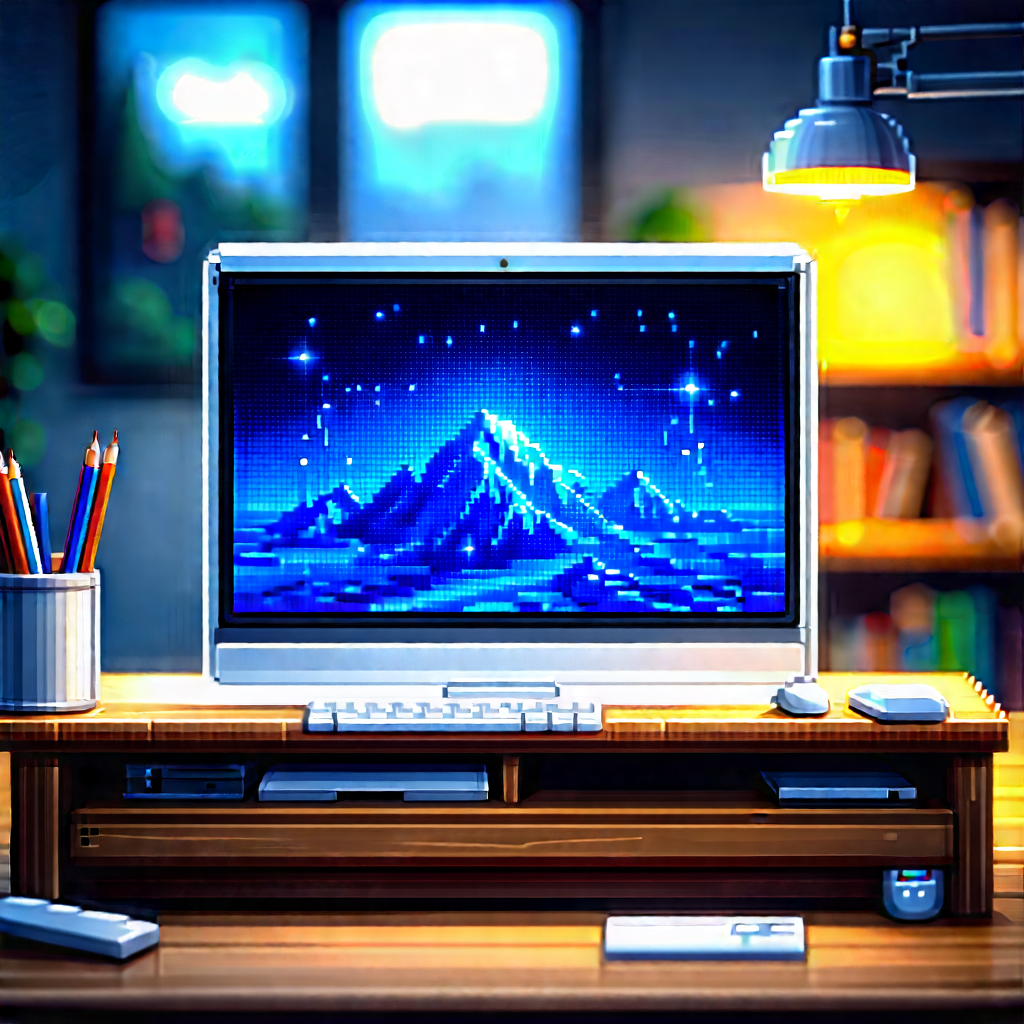 Educational Technology In Tech Office With Computer Monitor