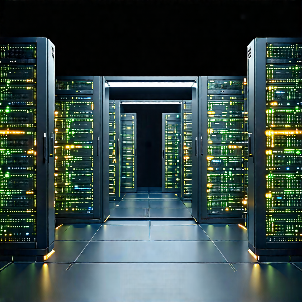 Server rack with data streams