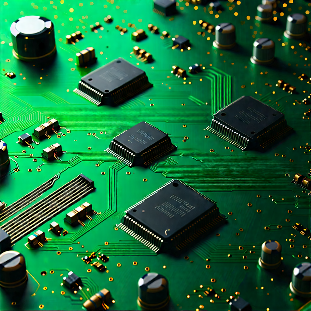 Circuit board with (digital:1.21) particles